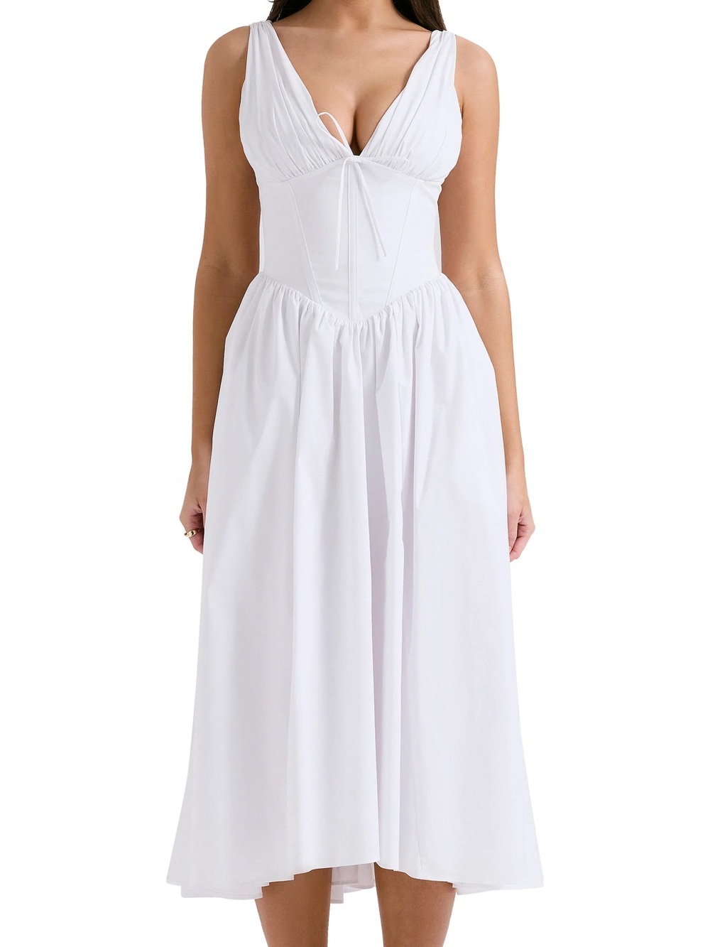 NWOT Emmelina Sleeveless Stretch Poplin Midi Dress